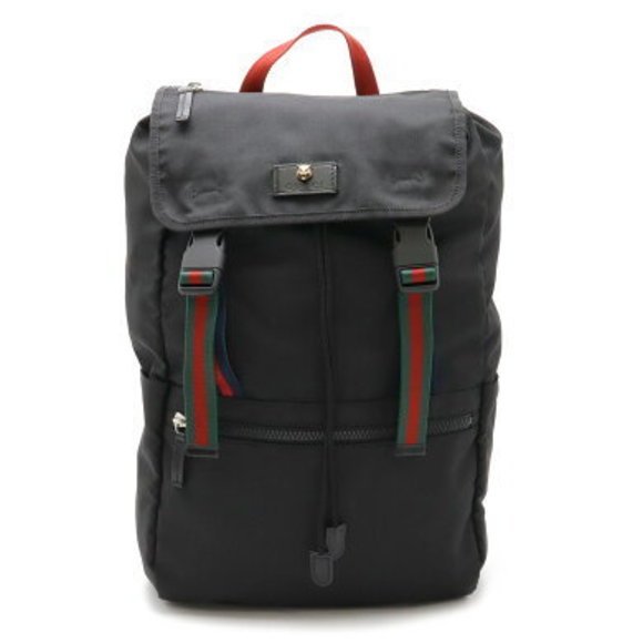 Gucci Handbags - Gucci Techno Canvas Backpack Cat Head Mesh Black Navy Blue